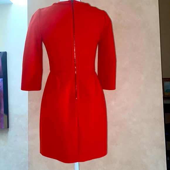 J. Crew Teddy dress in beautiful pappy red. 100 % wool with lining - Picture 3 of 10